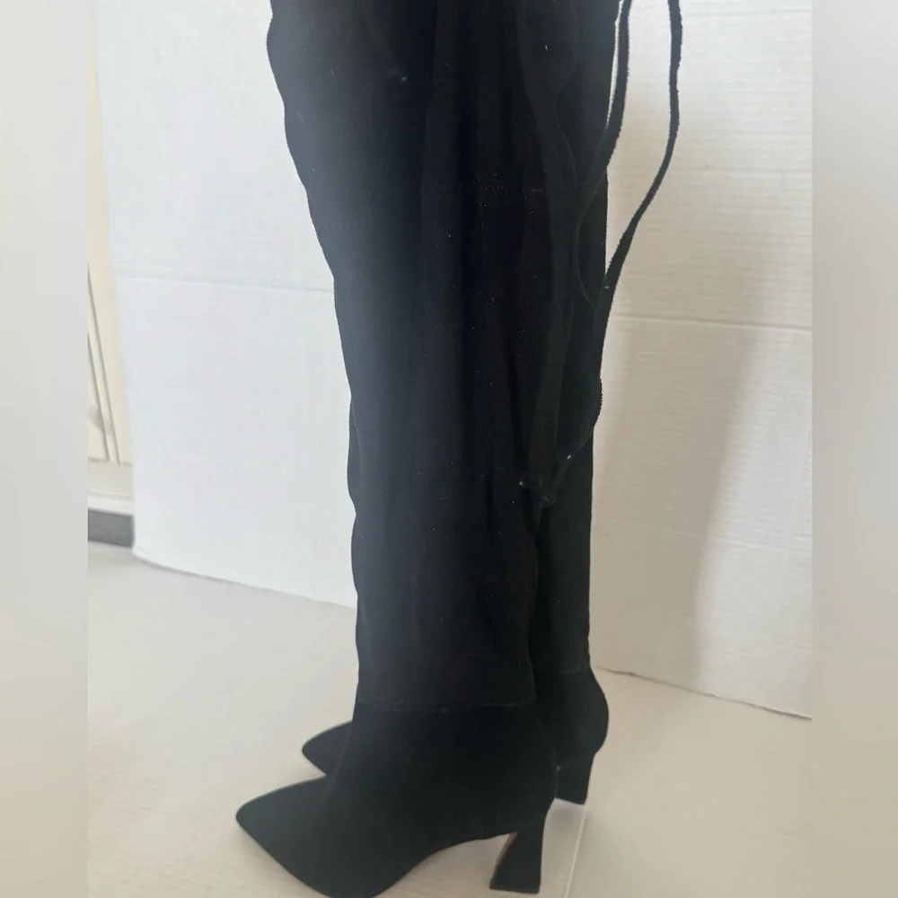 New Vince Camuto Taplana Thigh High Over the knee Black Suede Boots 5‎